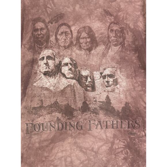 The Mountain Founding Fathers Mount Rushmore Native American Shirt Tie Dye 2XL - Picture 5 of 6
